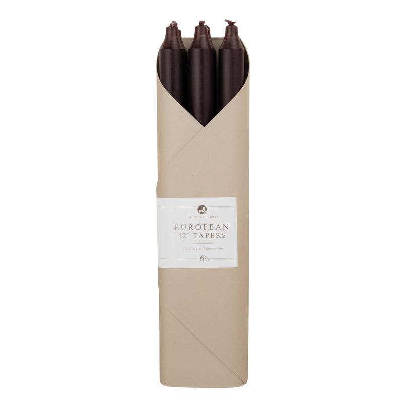 Candles & Matches 12" Tapers 6 Pack // Espresso 