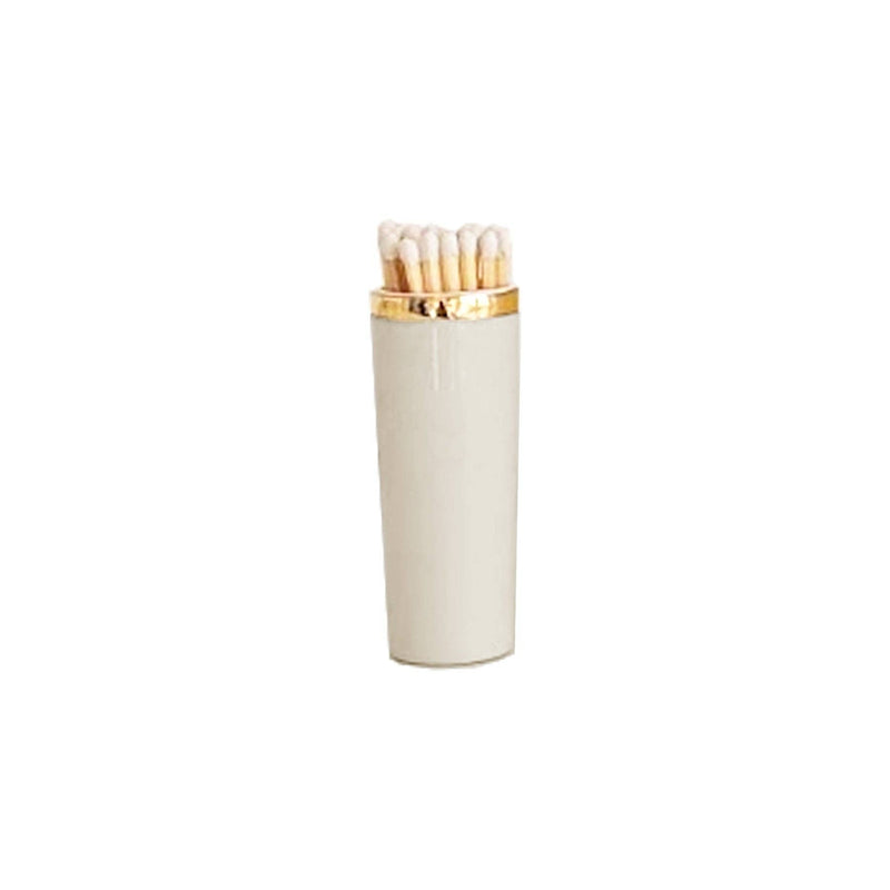Decorative Object Solid Match Holder/ Striker with Gold Accent Beige 