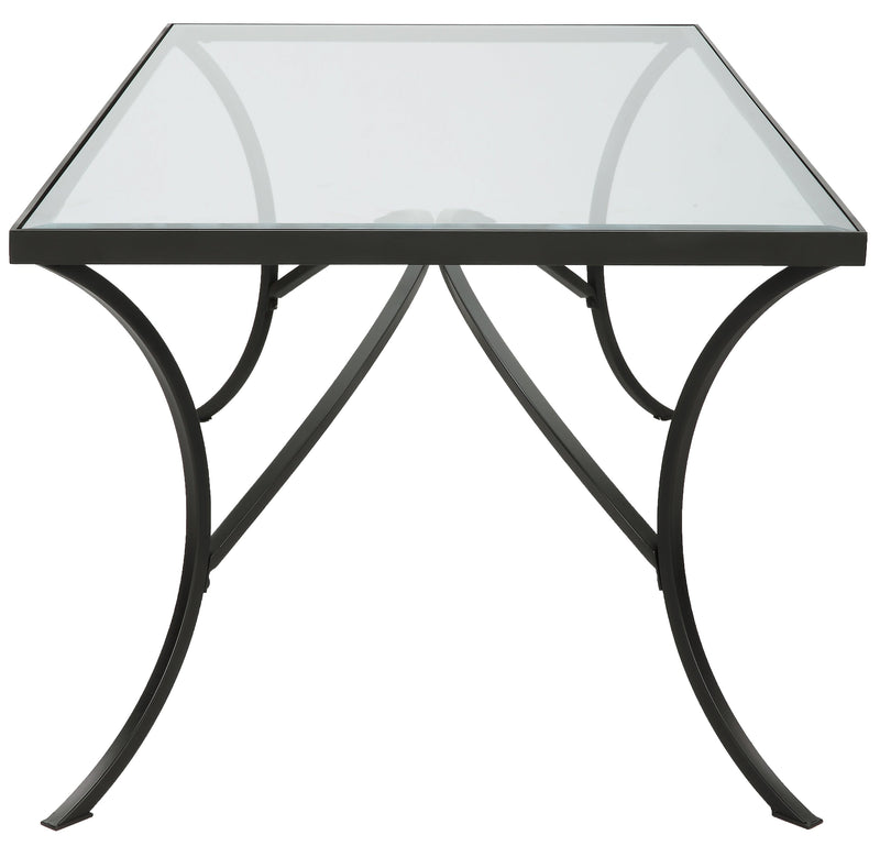 Coffee Table Alayna Black Metal & Glass Coffee Table 