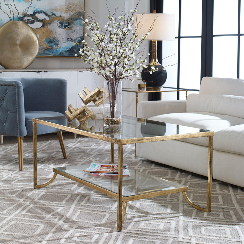 Coffee Table Katina Gold Leaf Coffee Table 