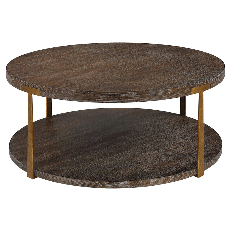 Coffee Table Palisade Round Wood Coffee Table 