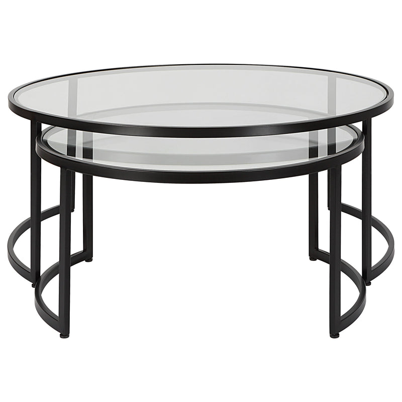 Coffee Table Rhea Black Nesting Coffee Tables S/2 