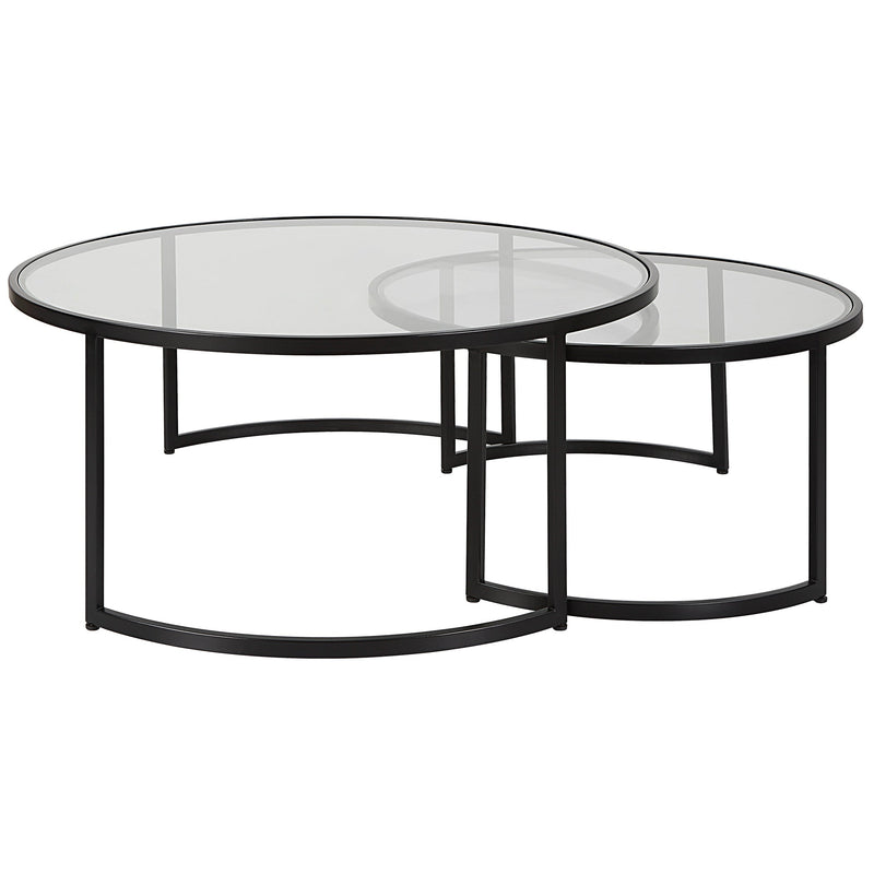 Coffee Table Rhea Black Nesting Coffee Tables S/2 