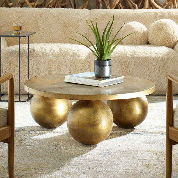 Coffee Table Triplet Antique Brass Coffee Table 