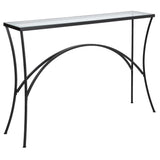 Console & Sofa Tables Alayna Black Metal & Glass Console Table 