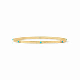 Jewelry Crescent Stone Gold Bangle // Turquoise 