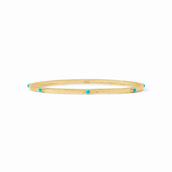 Jewelry Crescent Stone Gold Bangle // Turquoise 