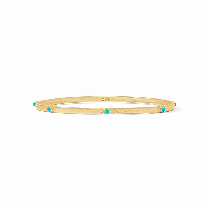 Jewelry Crescent Stone Gold Bangle // Turquoise 