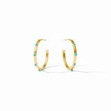 Jewelry Crescent Turquoise Stone Hoop // 2 Sizes Medium 