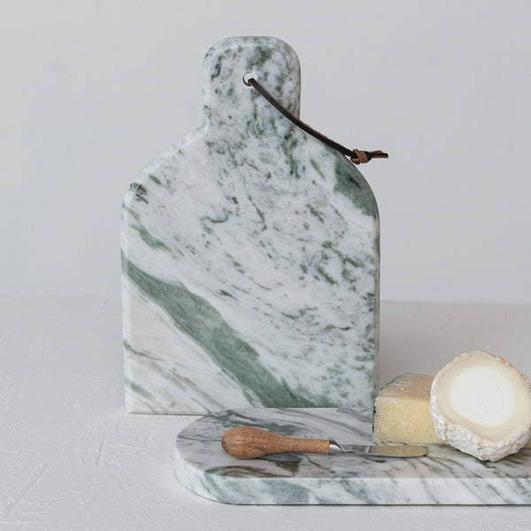 Cheese & Cutting Boards Marble Cheese/Cutting Board w/ Canape Knife, Set of 2 (Each One Will Vary) 