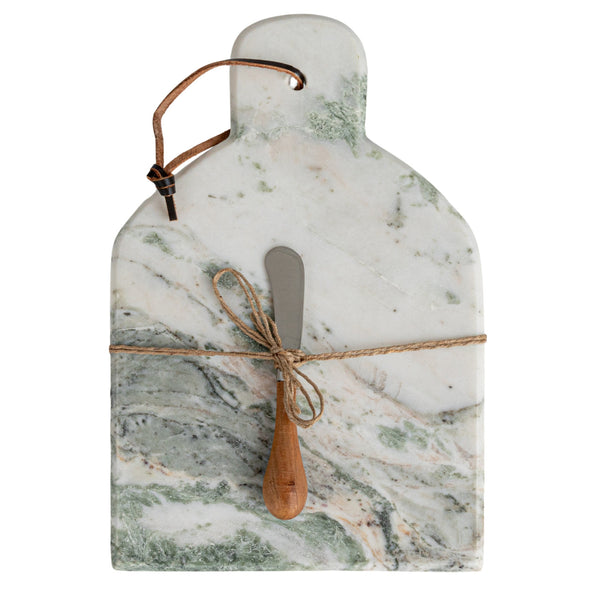 Cheese & Cutting Boards Marble Cheese/Cutting Board w/ Canape Knife, Set of 2 (Each One Will Vary) 