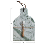 Cheese & Cutting Boards Marble Cheese/Cutting Board w/ Canape Knife, Set of 2 (Each One Will Vary) 