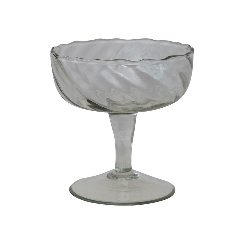 Barware 6 oz. Hand-Blown Twisted Stemmed Coupe Glass 