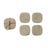 Barware Pocked Aluminum Coasters, Gold Finish, Set of 4 Tied with Jute 