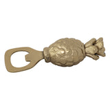 Barware Cast Aluminum & Stainless Steel Pineapple Shaped Bottle Opener, Gold Finish 