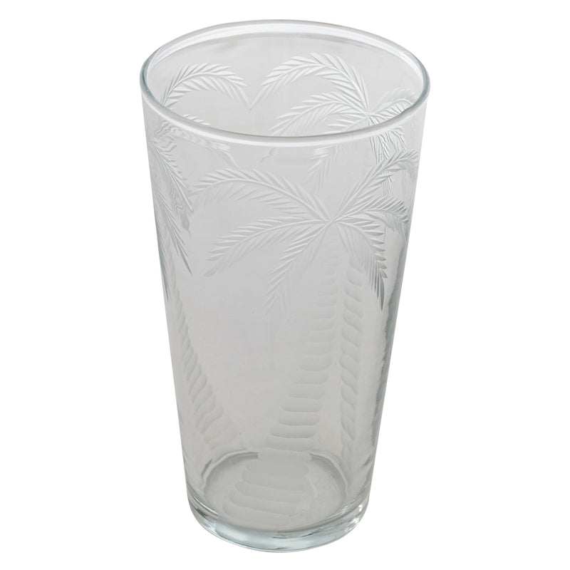 Drinking Glasses 12 oz. Etched Drinking Glass with Palm Trees 