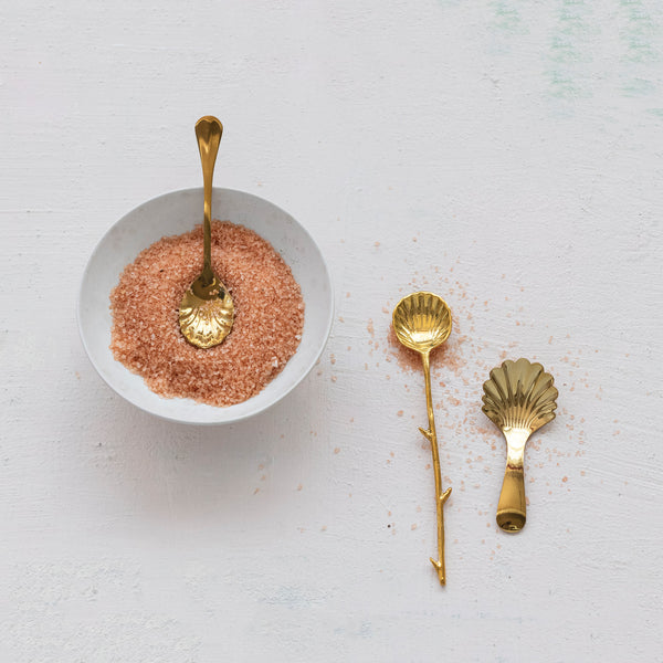 Serveware Stainless Steel Shell Shaped Spoon, Gold Finish 