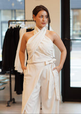  Sloane Pinstripe Halter Top 