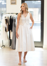 Wilder Linen & Cotton Poplin Vest Dress