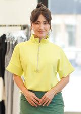 Court Mock Neck Short Sleeve Quarter Zip