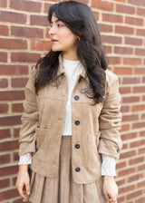 Junie Jacket - Vegan Suede Boxy // Tan
