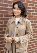 Junie Jacket - Vegan Suede Boxy // Tan