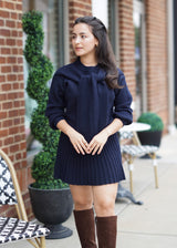 Beau Knit Midi Skirt // Navy