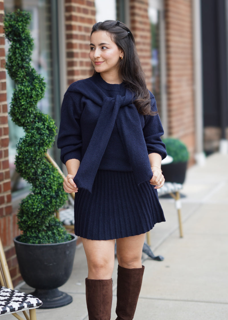 Beau Tie Sweater // Navy