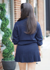 Beau Knit Midi Skirt // Navy