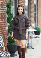 Beau Knit Mini Skirt // Mocha