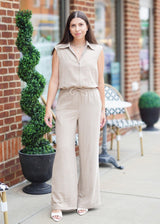 Lifestyle Tan Wide Leg Pants 