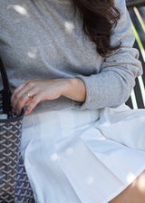 Rolled Hem Boxy Knit Top // Gray