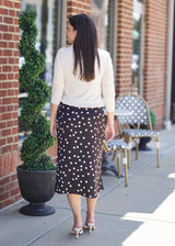 Lifestyle Delanie Black & White Polka Dot Skirt 