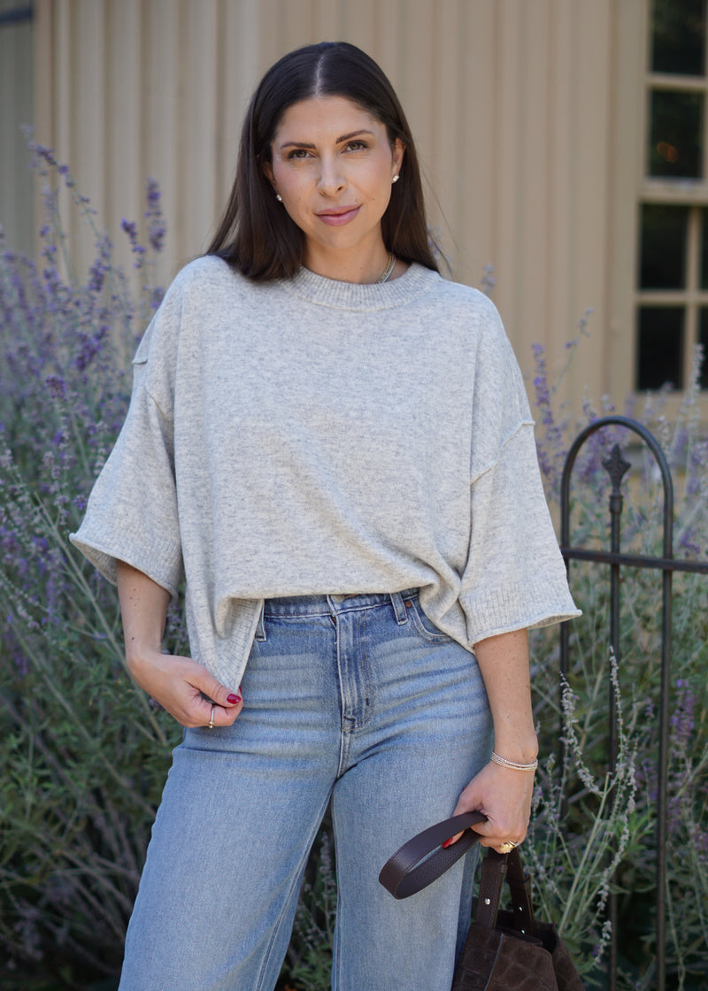 Vince Rolled Knit Sweater // Gray