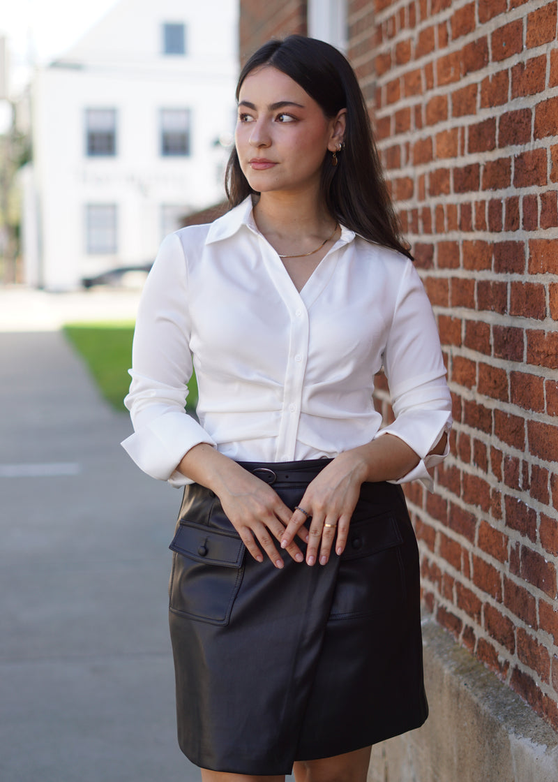 Cooper Canal Pleat Shirt // Ivory