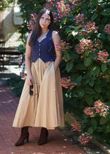 Claira Midi Dress // Navy & Tan