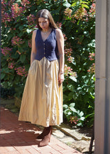 Claira Midi Dress // Navy & Tan