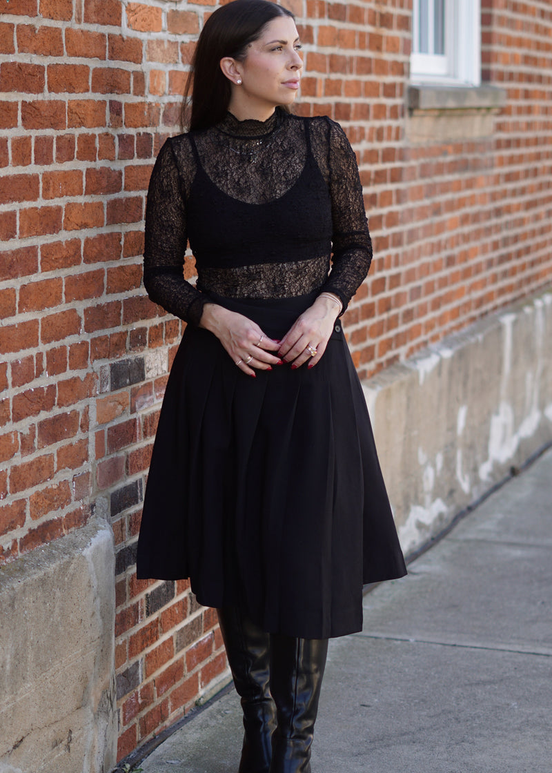 Zera Pleated Skirt // Black