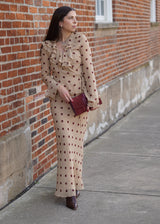 Taylor Ruffle Polka Dot Blouse