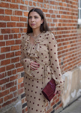 Taylor Ruffle Polka Dot Blouse