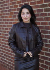 Nue 10/20 shoot: Lenny Vegan Leather Cropped Jacket