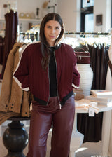 Nue 10/20 shoot: Celine Faux Leather Wide Leg Trouser + Vera Pleated Bomber Jacket