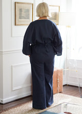 Lifestyle 100% Linen Wide Leg Pants // Navy 