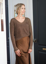 Lifestyle Joelene Espresso Shimmer Sweater Top 