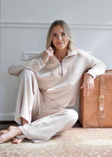 Lifestyle Rowan Quarter Zip Sweater // Moonstone 