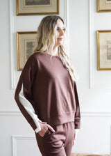  Everly Butter Modal Split Sleeve Crew Neck // Cocoa 