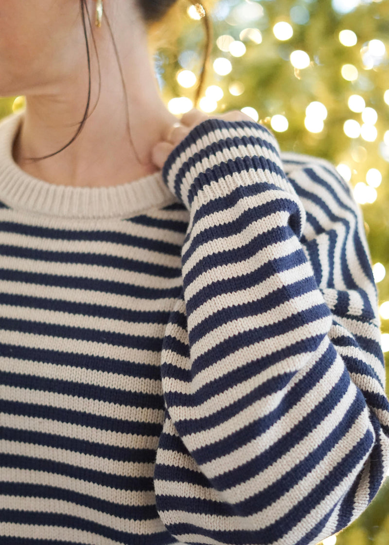  Cosie Navy Stripe Knit Set 