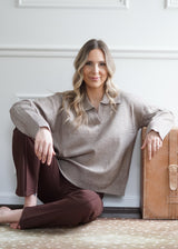 Lifestyle Delilah Collared Knit Sweater 