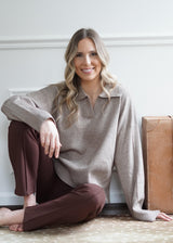 Lifestyle Delilah Collared Knit Sweater 