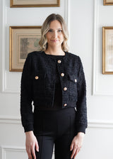 Lifestyle Cecile Knit Wool Cropped Jacket 
